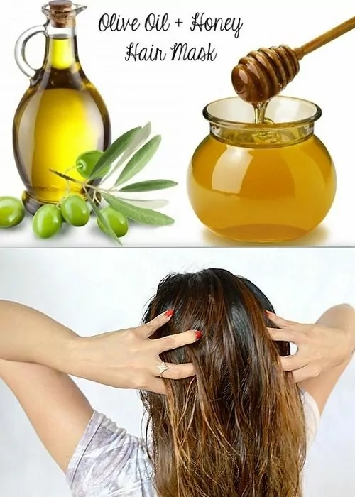 Honey and olive oil hair mask
