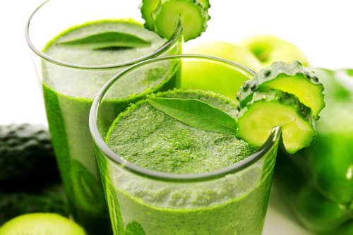 Kale, green apple and cucumber juice