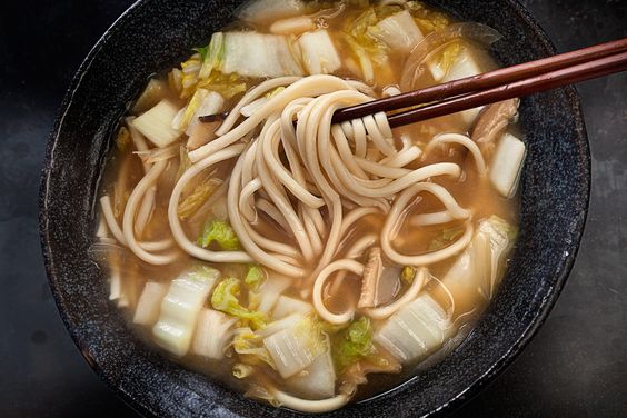 Miso Soup with Napa Cabbage and Udon