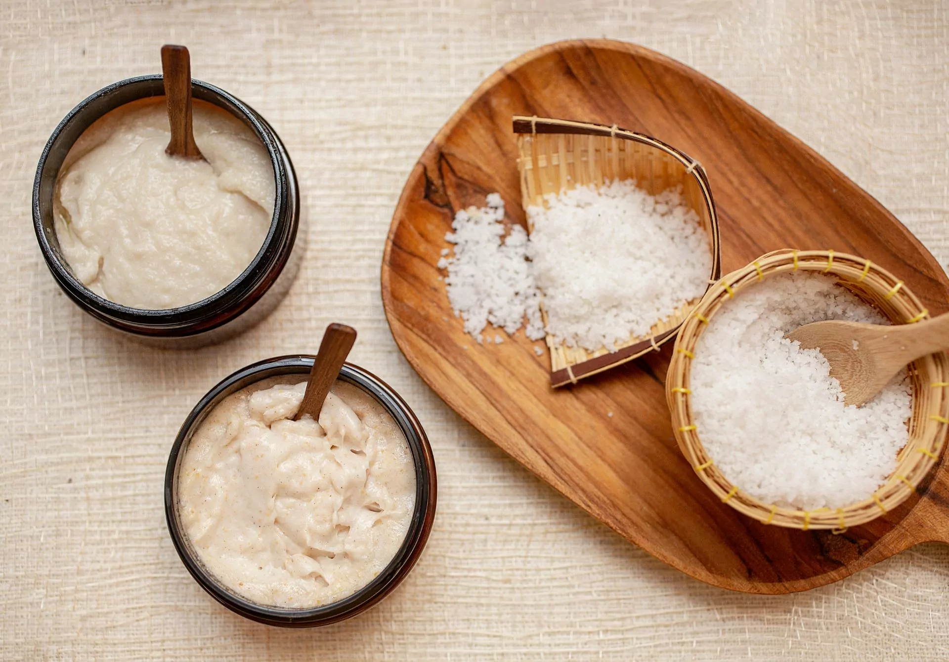 Salt Scrub Featuring Mint and Coconut Oil