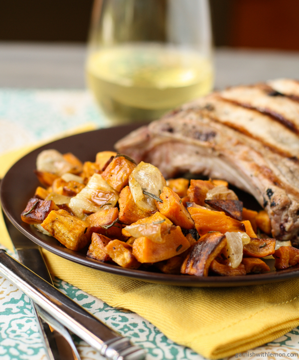 rosemary roasted sweet potatoes and onions