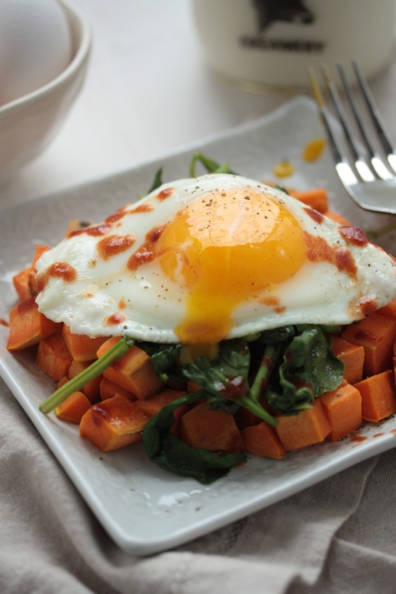 sweet potato spinach breakfast hash