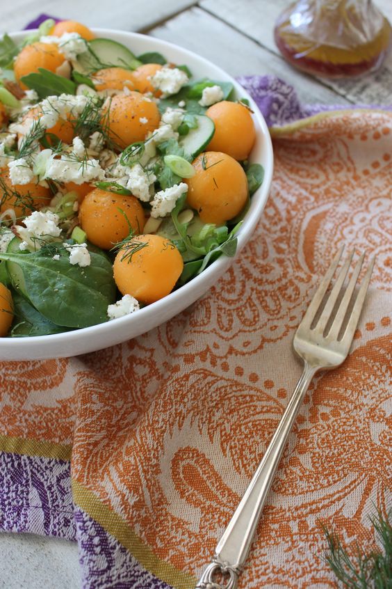 Goat Cheese and Cantaloupe Salad