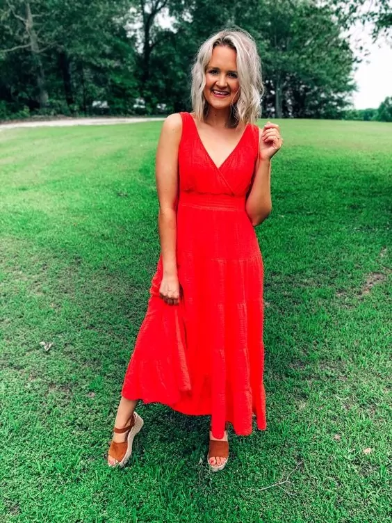 Red or Blue Maxi Dress
