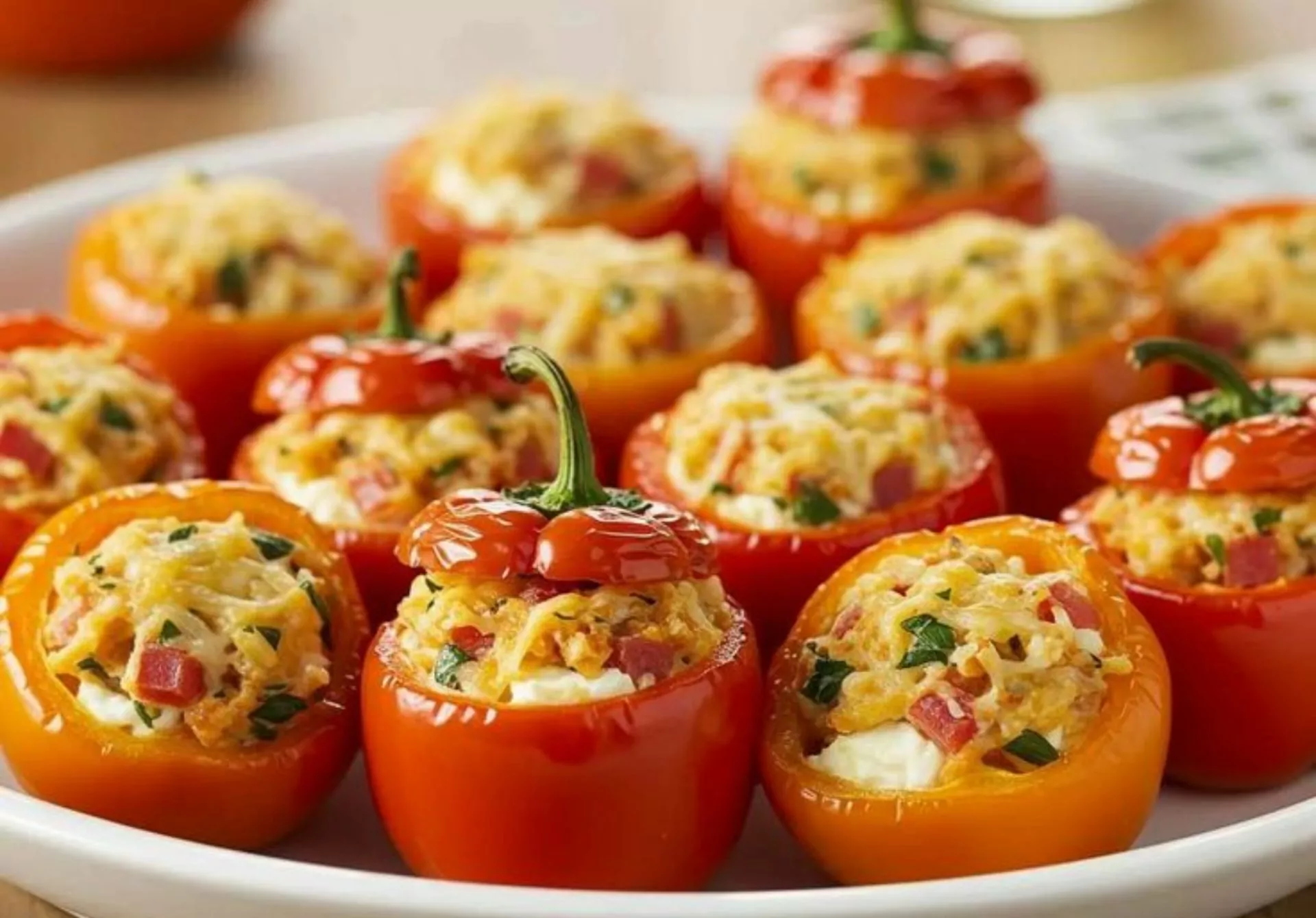 Hummus-Stuffed Mini Peppers
