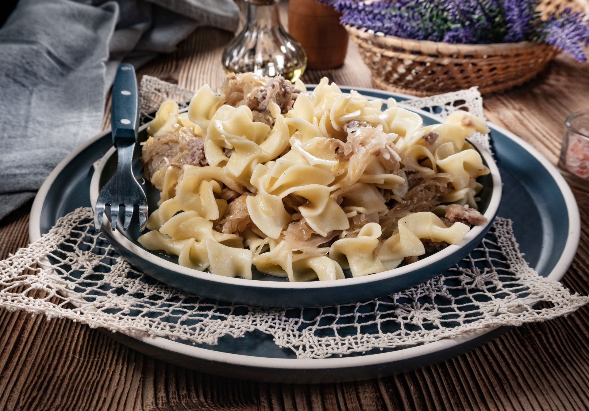 Sauerkraut and Mushroom Pasta