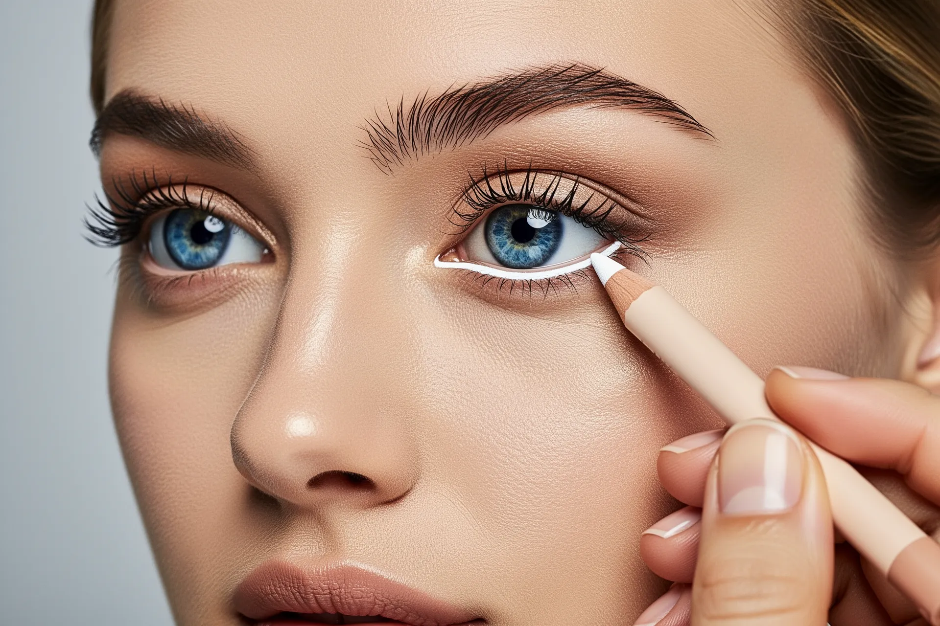 11 White or nude eyeliner on the waterline