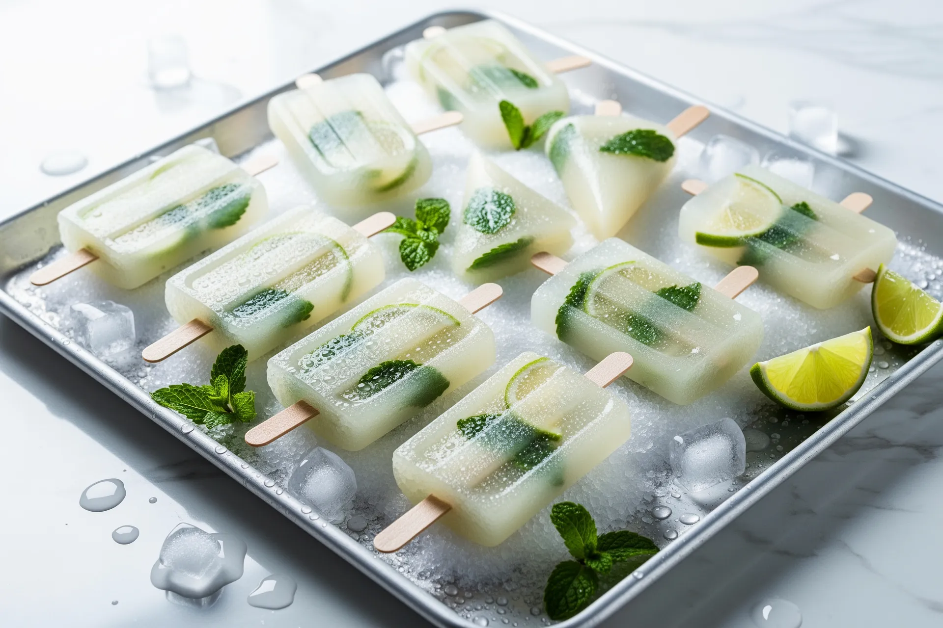 11 Coconut water and mint detox popsicles